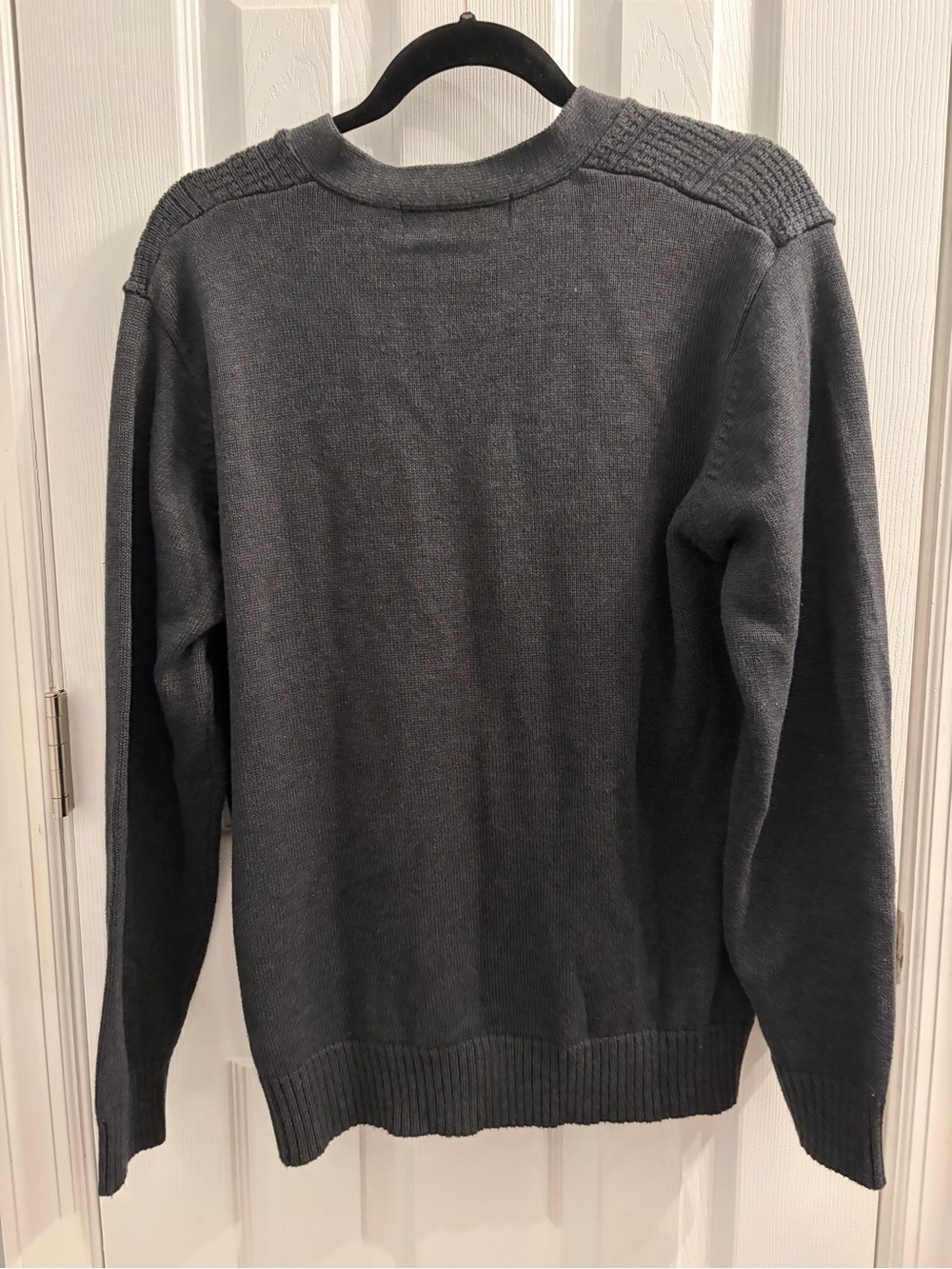 Oscar de la Renta Men's Charcoal Gray Button-Up Cardigan Sweater Large - Picture 5 of 7